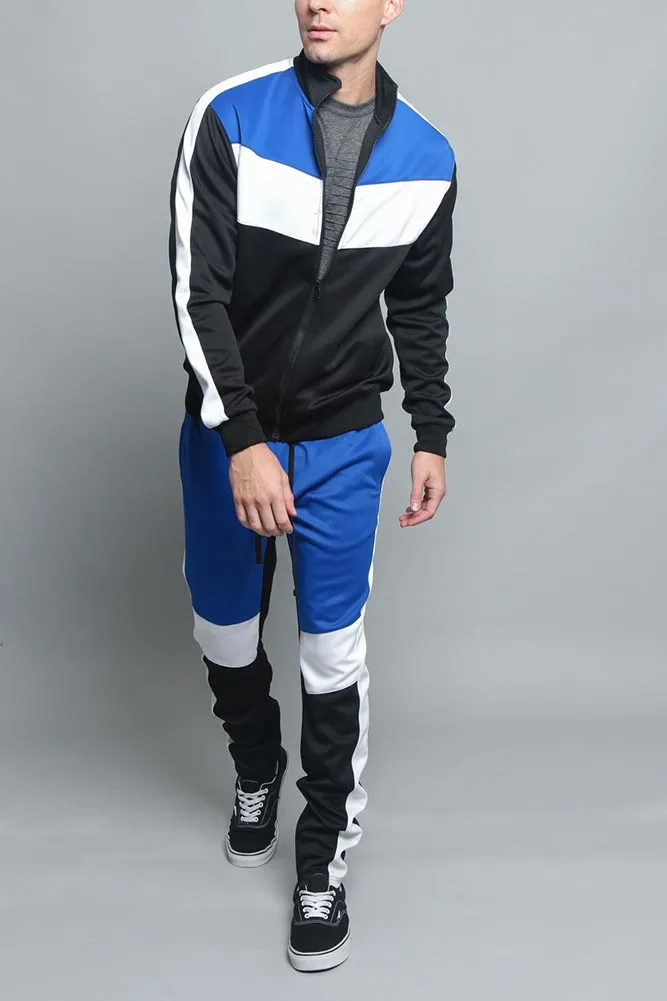 Tri Color Blocked Track Suit