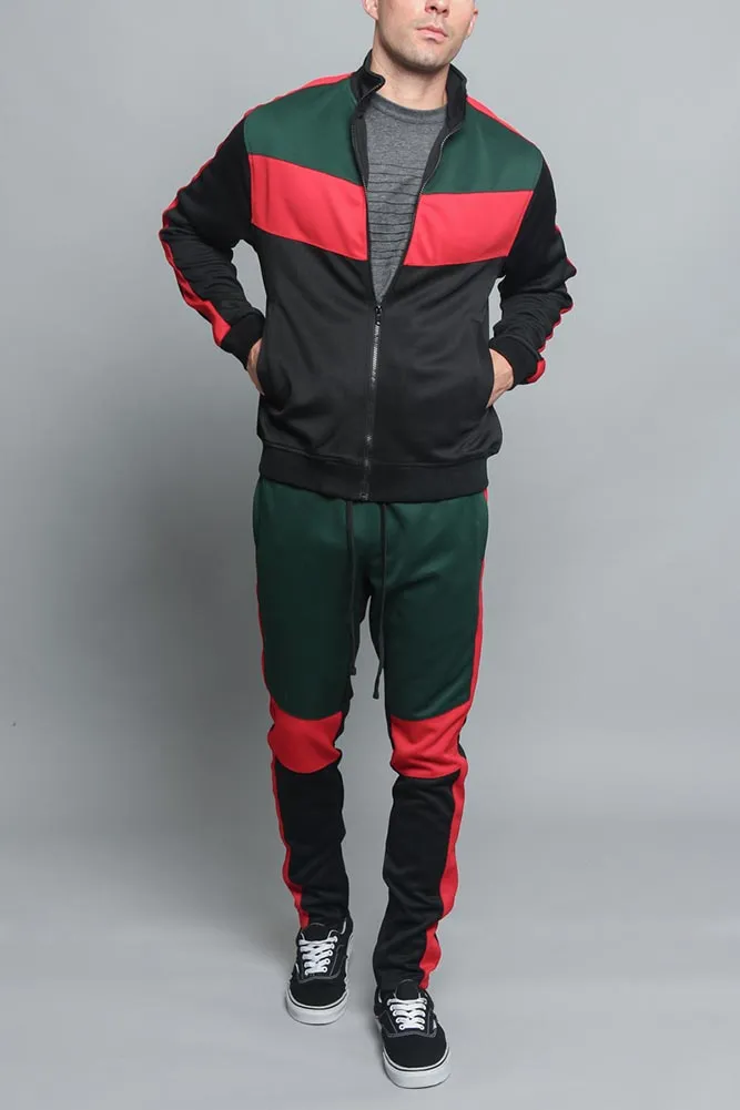Tri Color Blocked Track Suit