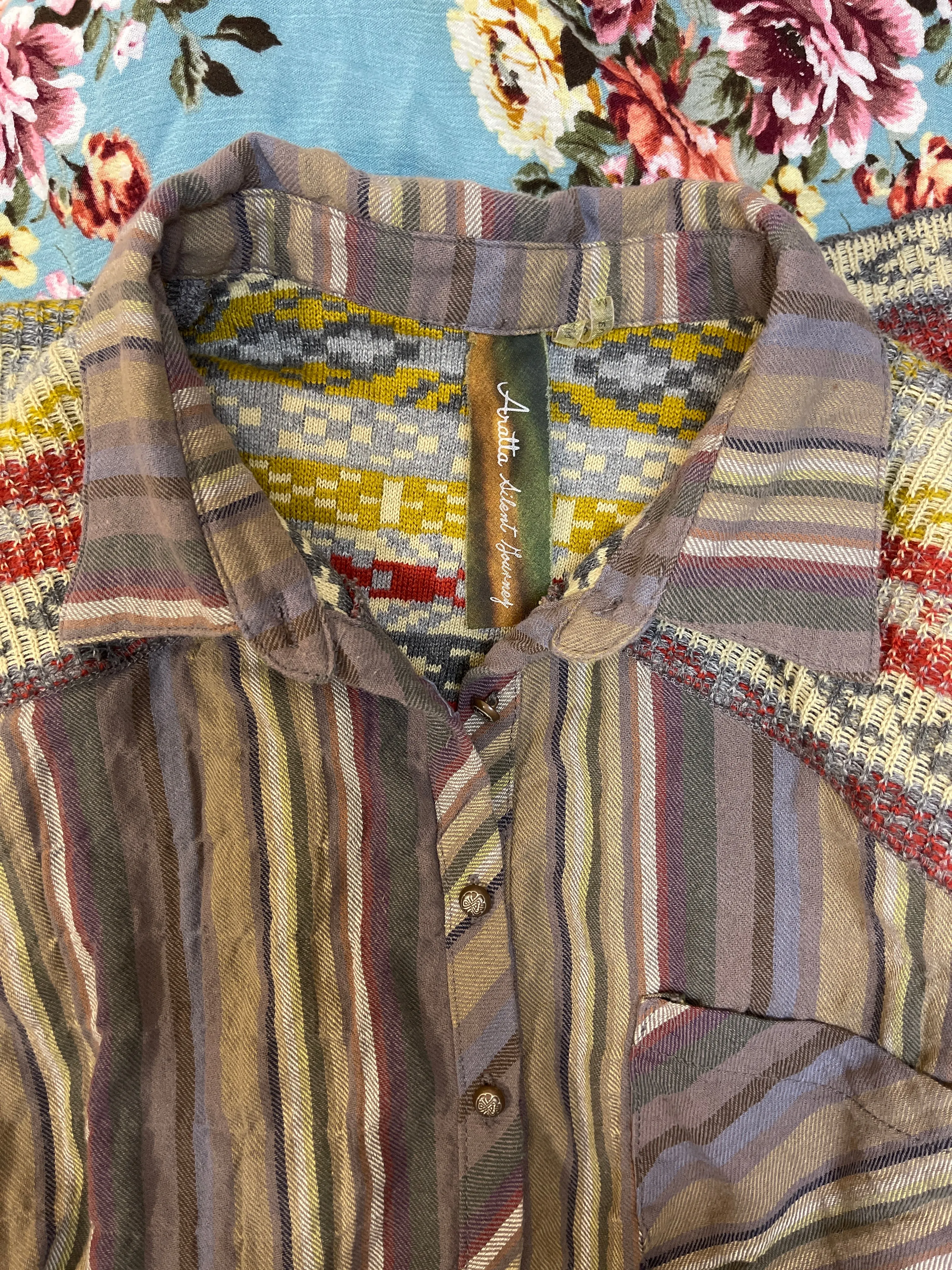 Tunic Long Sleeve By Aratta Silent Journey In Multi-colored, Size: M