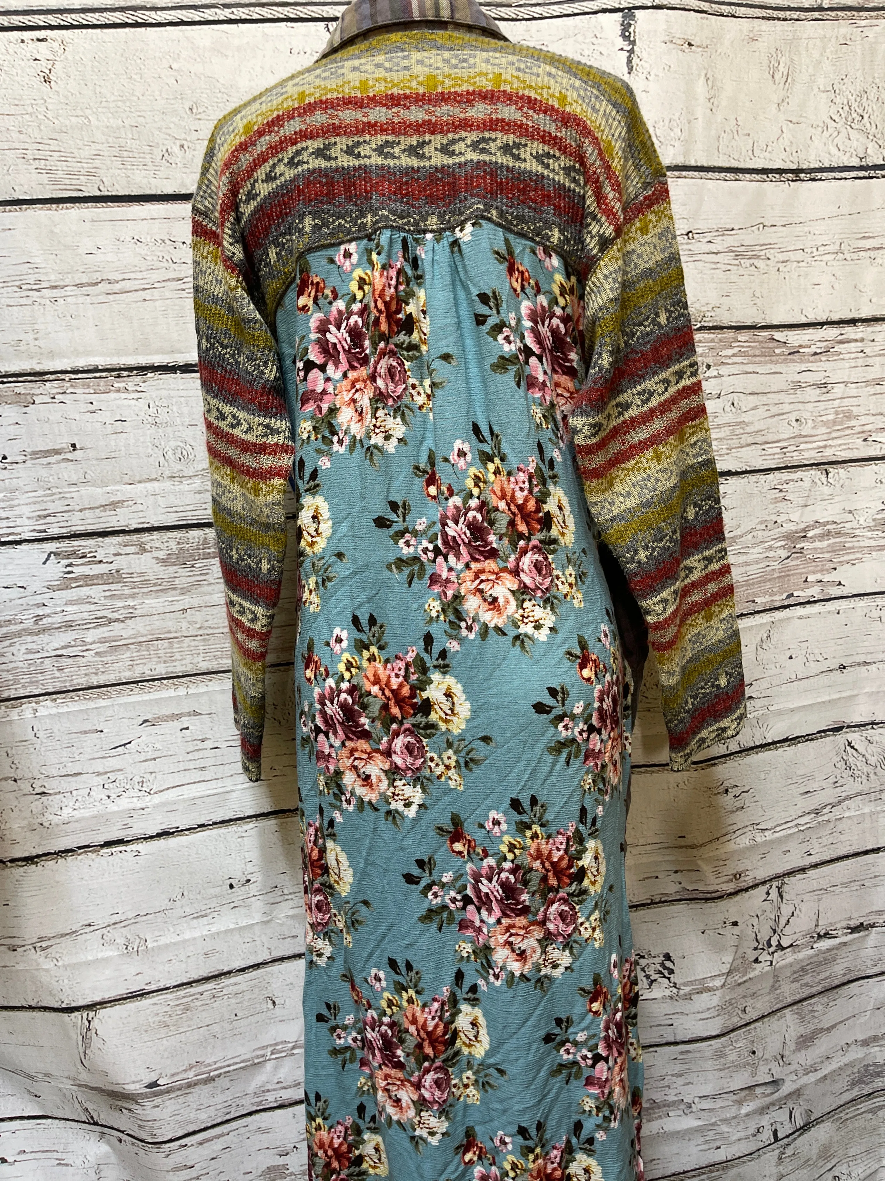 Tunic Long Sleeve By Aratta Silent Journey In Multi-colored, Size: M
