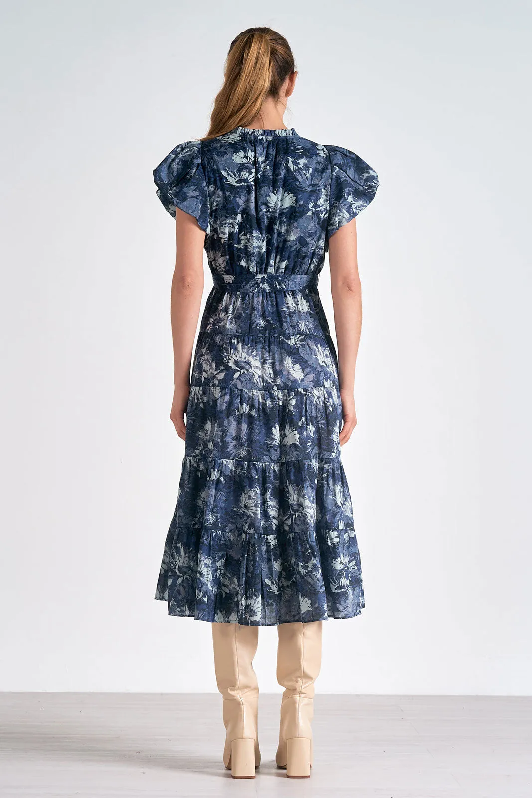 Tuscany Bubble Sleeve Midi Dress