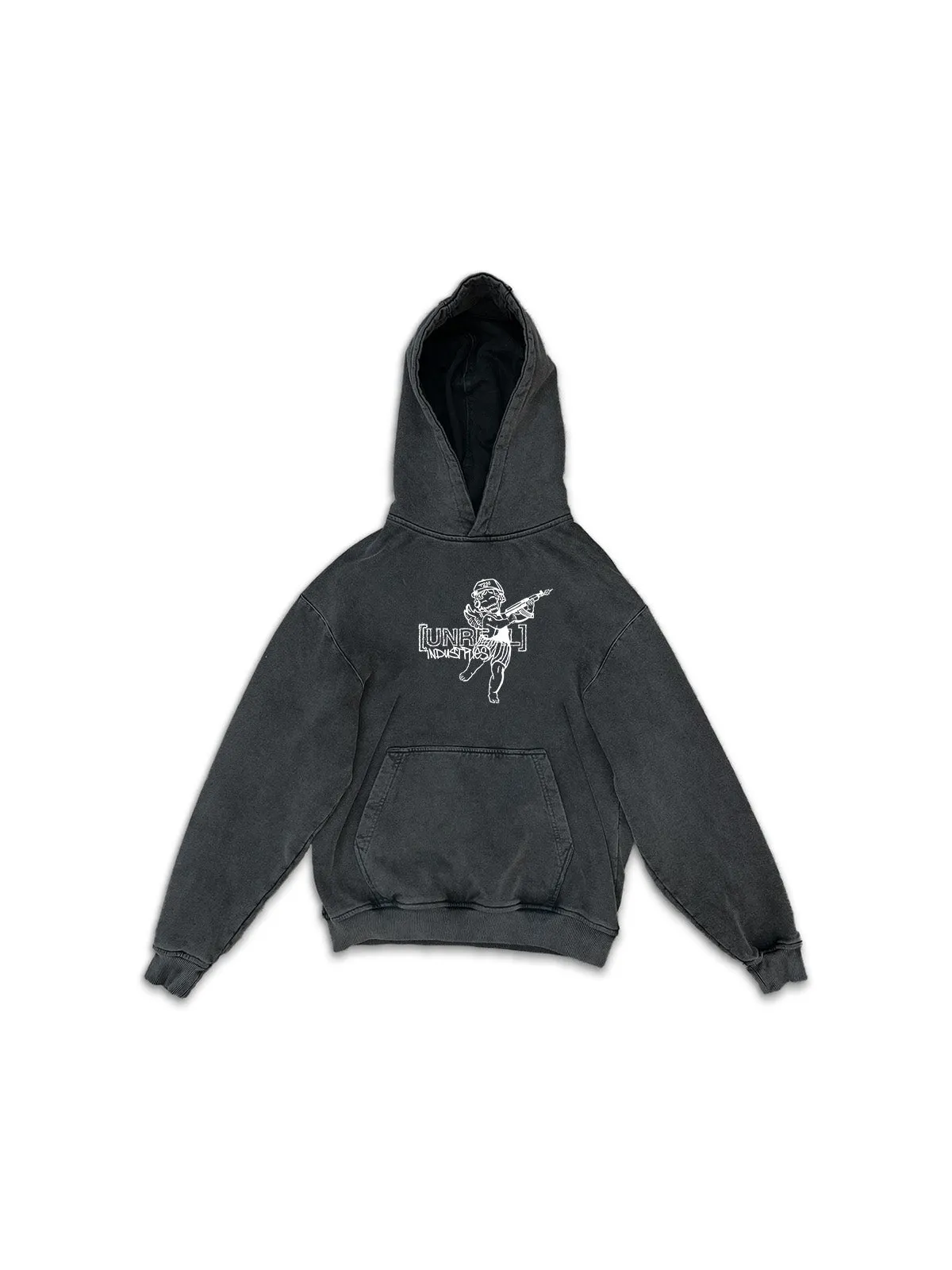 UNREAL x T2O OG  Hoodie Stone Washed Black