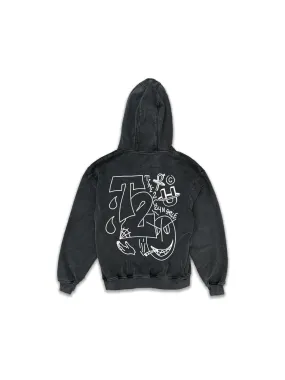UNREAL x T2O OG  Hoodie Stone Washed Black