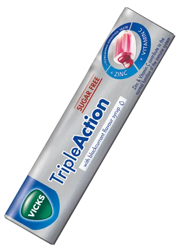 Vicks Triple Action Lozenges Sugar Free 42g (A)