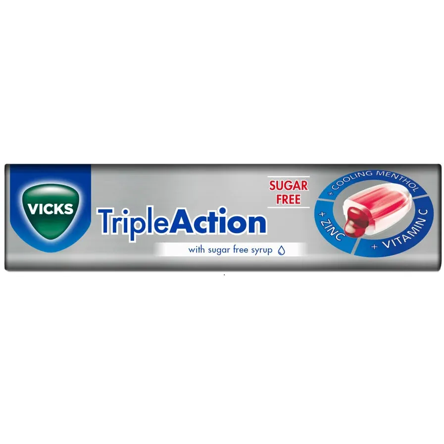 Vicks Triple Action Lozenges Sugar Free 42g (A)