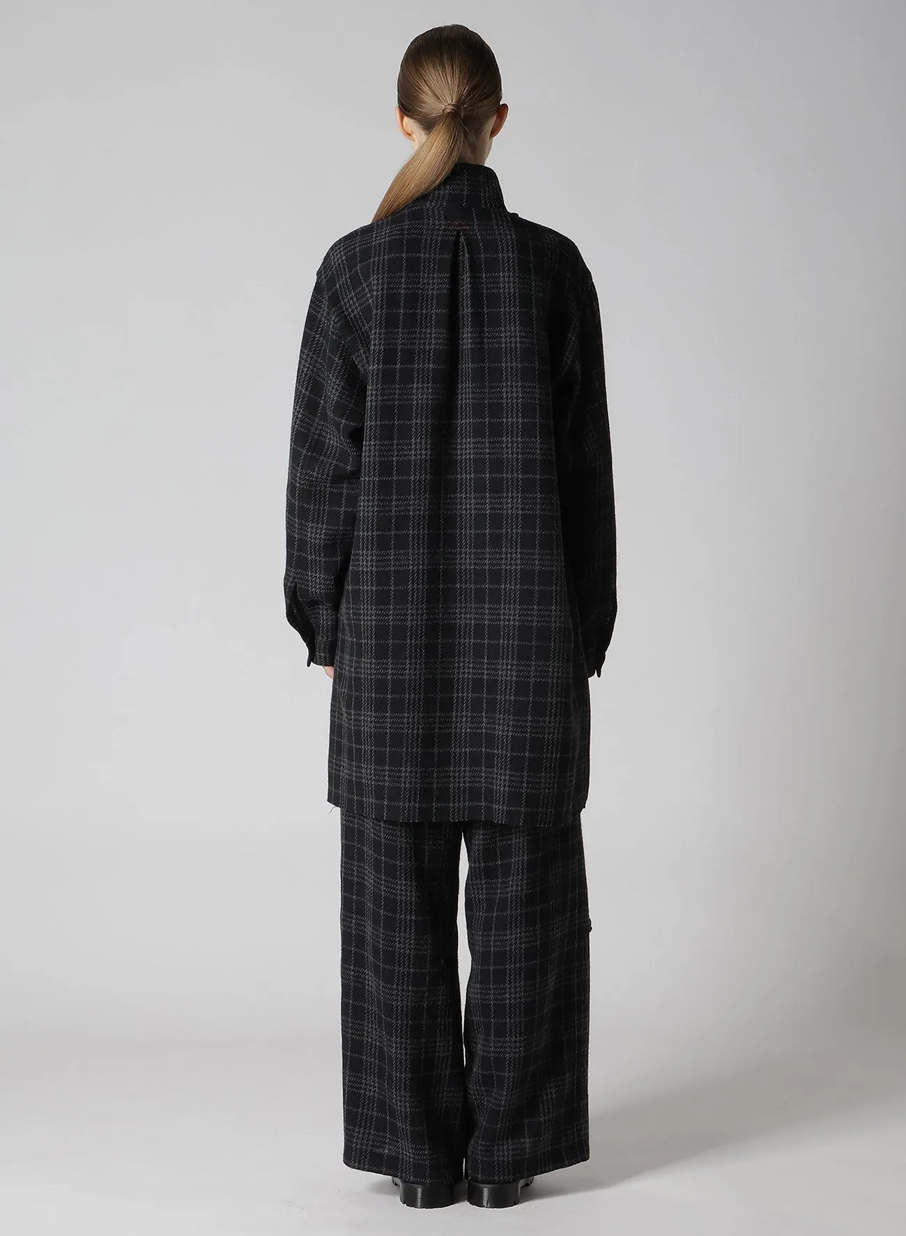 W/ CHECK RED STITCH GRANDPA SHIRT