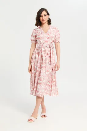 Woman Pink Printed Dress