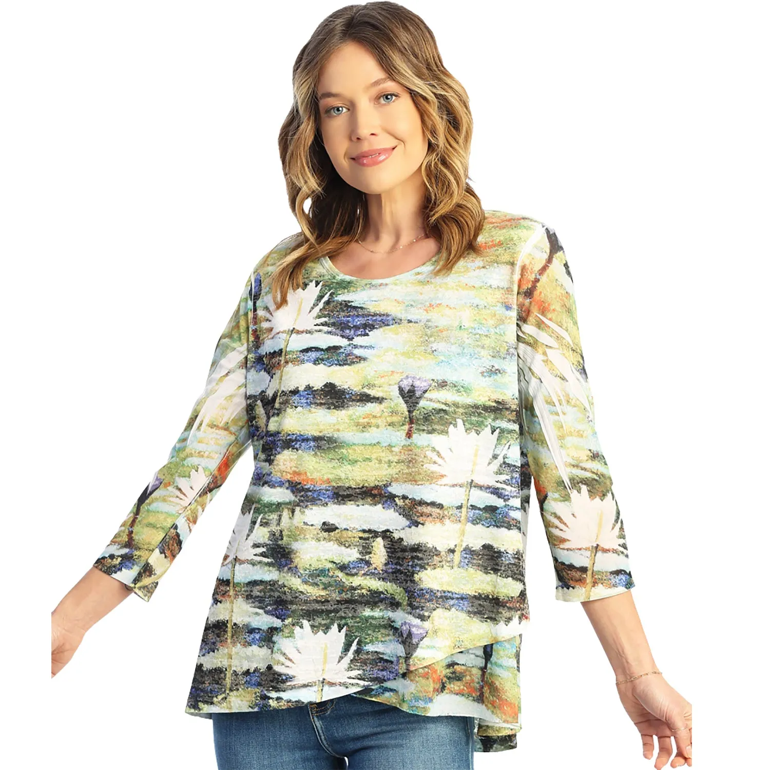 Women's Jess & Jane Burnout Sublimation Tunic Lily Pond