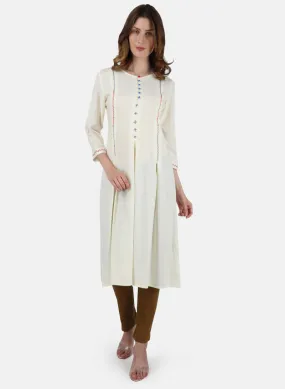 Womens Off White Plain Tunic