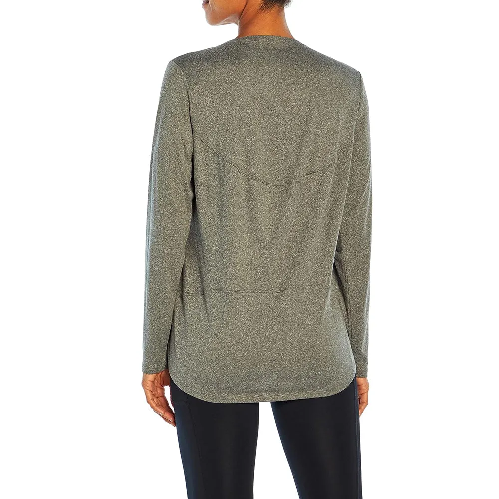 Women's Solid Round Neck Sport Top,Light Olive
