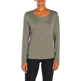 Women's Solid Round Neck Sport Top,Light Olive