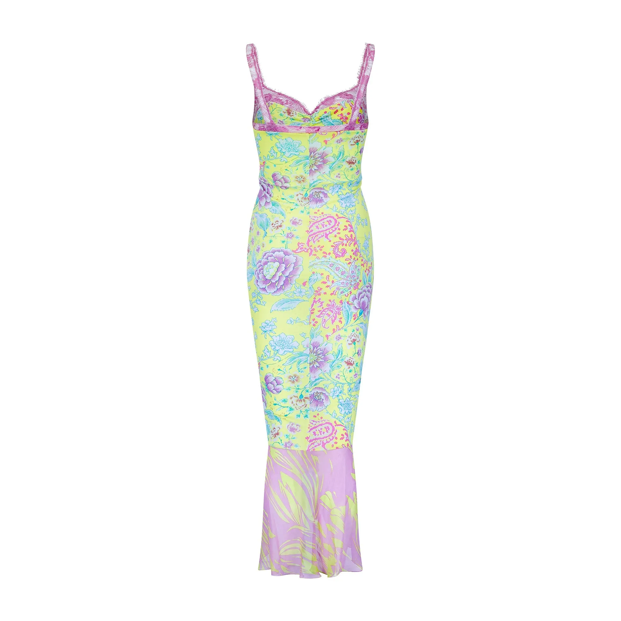 Y2K Emanuel Ungaro Yellow Floral Print Slip Dress